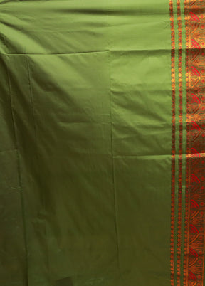 Green Assam Silk Saree With Blouse Piece