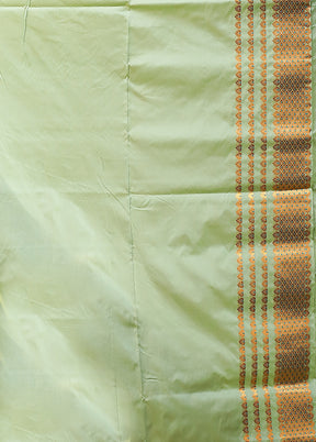 Green Assam Silk Saree With Blouse Piece