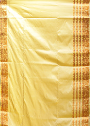 Yellow Assam Silk Saree With Blouse Piece