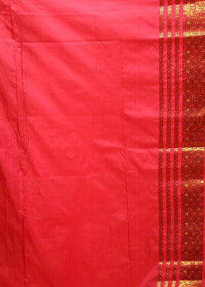 Pink Assam Silk Saree With Blouse Piece