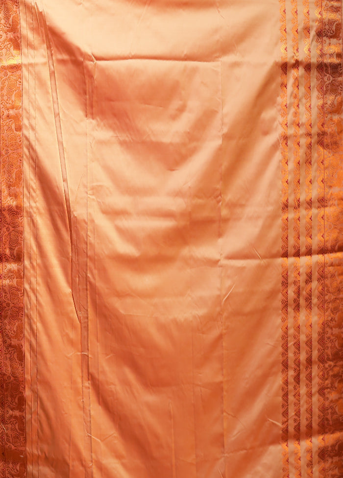 Pink Assam Silk Saree With Blouse Piece