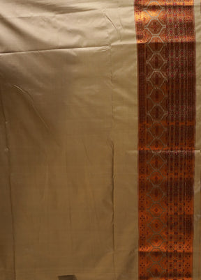 Grey Assam Silk Saree With Blouse Piece