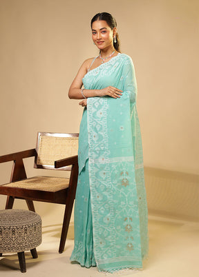 Green Matka Silk Saree With Blouse Piece