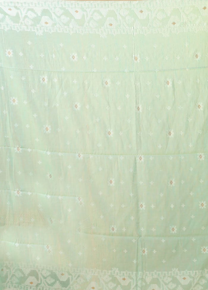 Green Matka Silk Saree With Blouse Piece