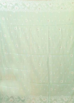 Green Matka Silk Saree With Blouse Piece