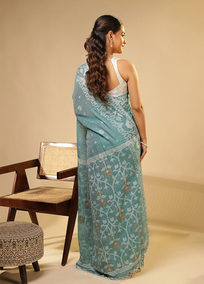 Green Matka Silk Saree With Blouse Piece