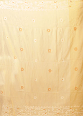Peach Matka Silk Saree With Blouse Piece