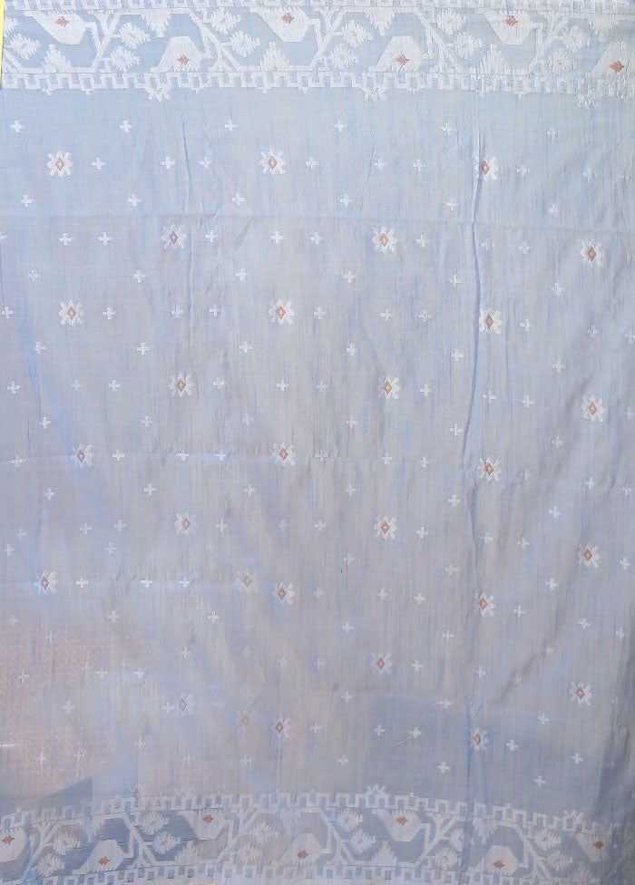 Blue Matka Silk Saree With Blouse Piece