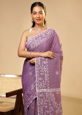 Blue Matka Silk Saree With Blouse Piece