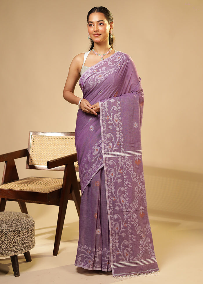 Blue Matka Silk Saree With Blouse Piece