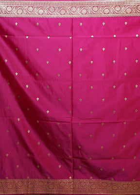 Purple Banarasi Silk Saree With Blouse Piece