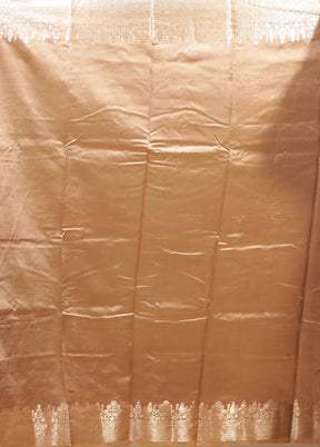 Brown Dupion Silk Saree With Blouse Piece