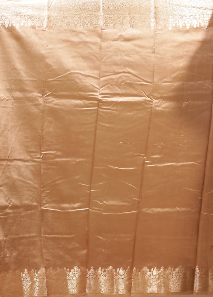 Brown Dupion Silk Saree With Blouse Piece