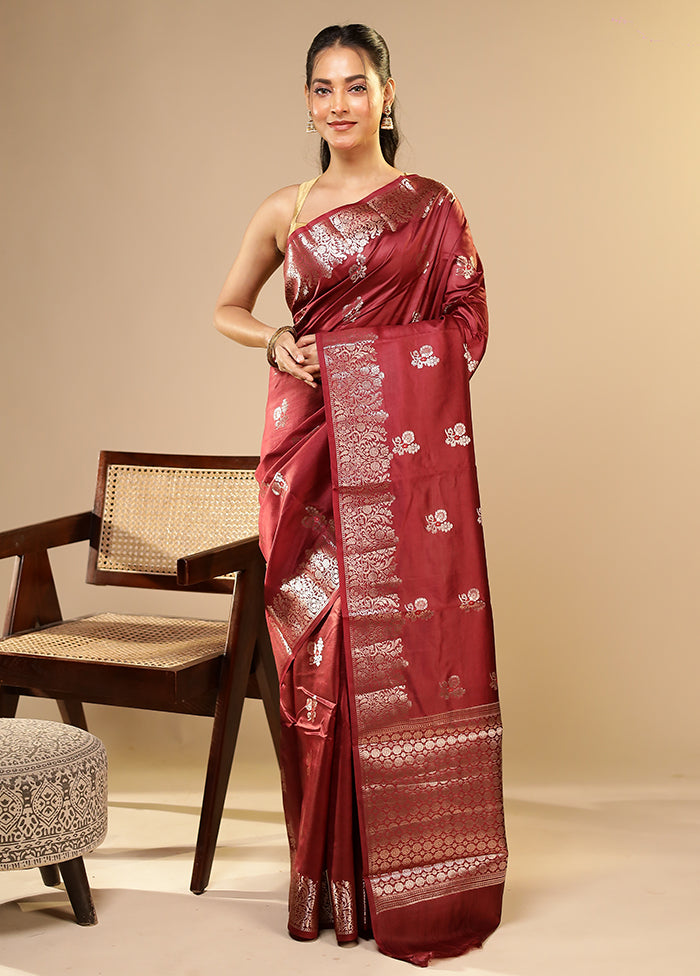 Purple Dupion Silk Saree With Blouse Piece