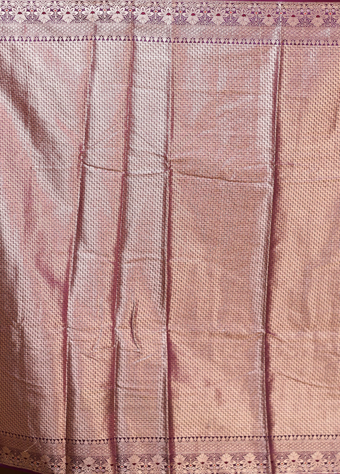 Purple Dupion Silk Saree With Blouse Piece