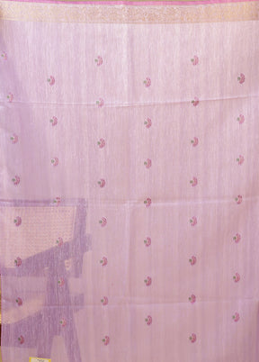 Purple Linen Silk Saree With Blouse Piece