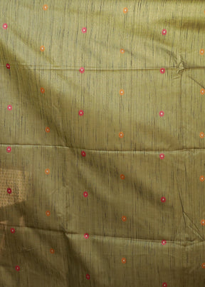 Grey Linen Silk Saree With Blouse Piece