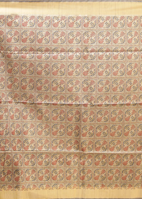 Blue Tussar Silk Saree With Blouse Piece