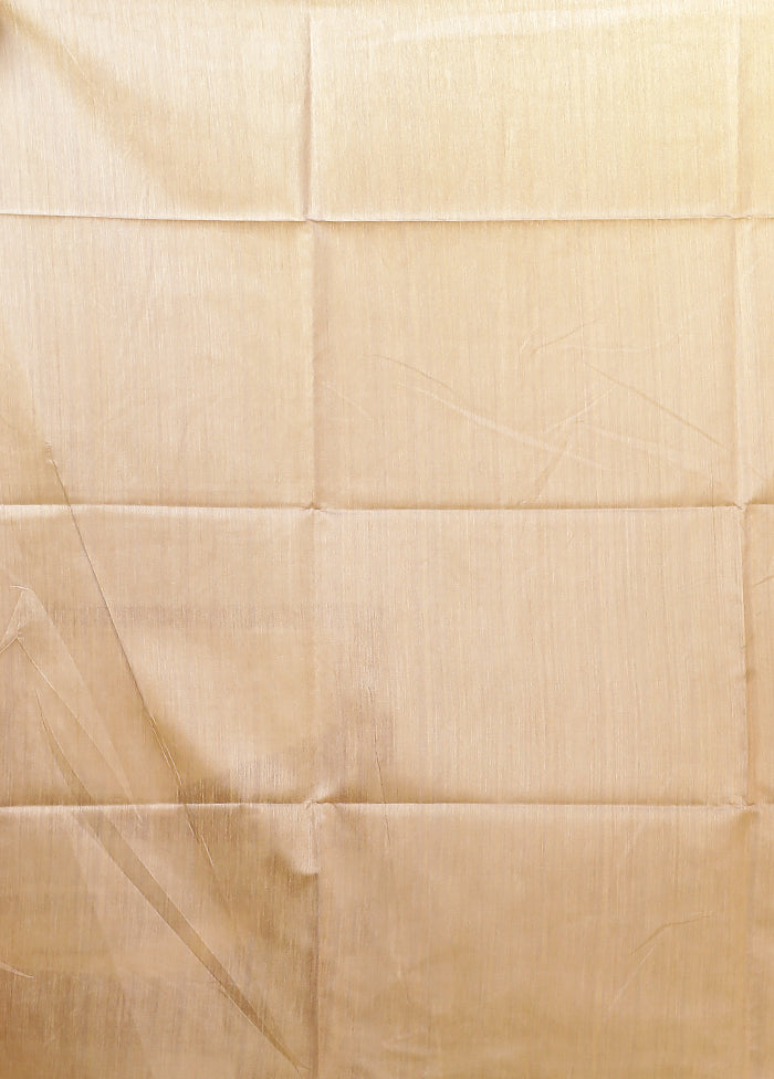Pink Tussar Silk Saree With Blouse Piece
