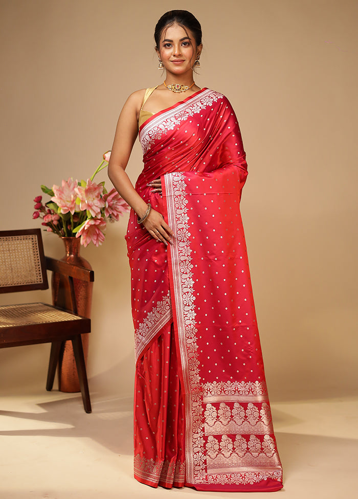 Pink Katan Silk Saree With Blouse Piece