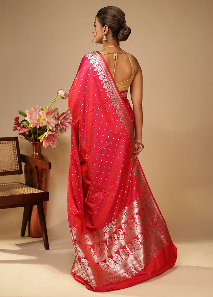 Pink Katan Silk Saree With Blouse Piece