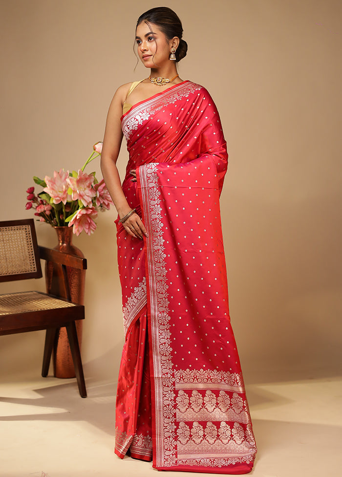 Pink Katan Silk Saree With Blouse Piece