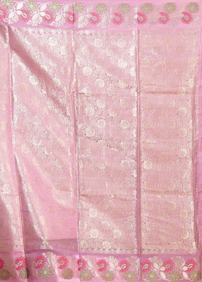 Purple Dupion Silk Saree With Blouse Piece