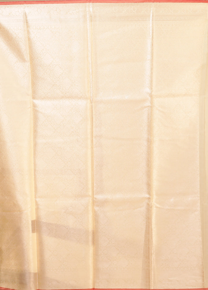 Cream Cotton Saree With Blouse Piece