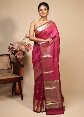 Purple Cotton Saree With Blouse Piece