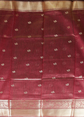Magenta Cotton Saree With Blouse Piece