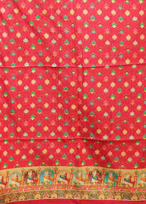 Multicolor Dupion Silk Saree With Blouse Piece