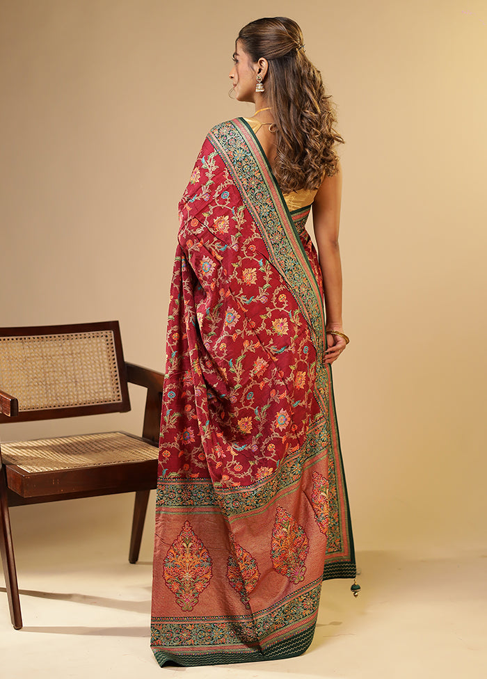 Purple Dupion Silk Saree With Blouse Piece