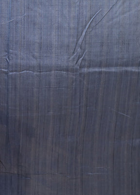 Blue Tussar Silk Saree With Blouse Piece