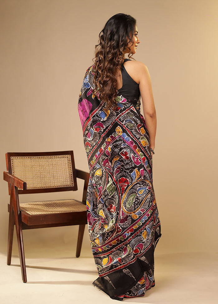 Pink Printed Pure Silk Saree Without Blouse Piece