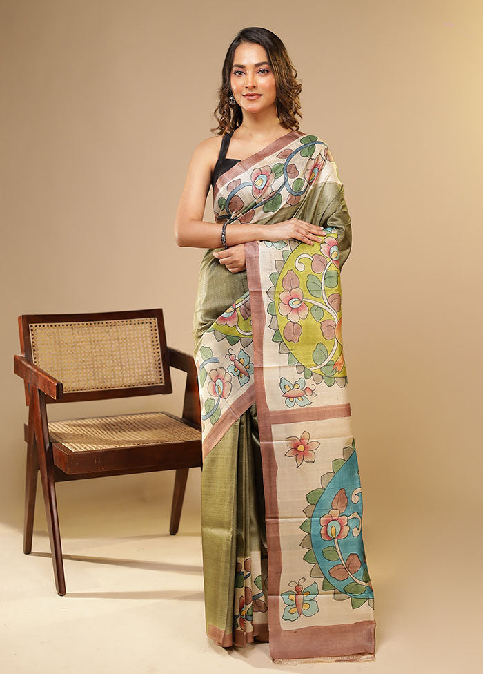 Multicolor Printed Pure Silk Saree Without Blouse Piece