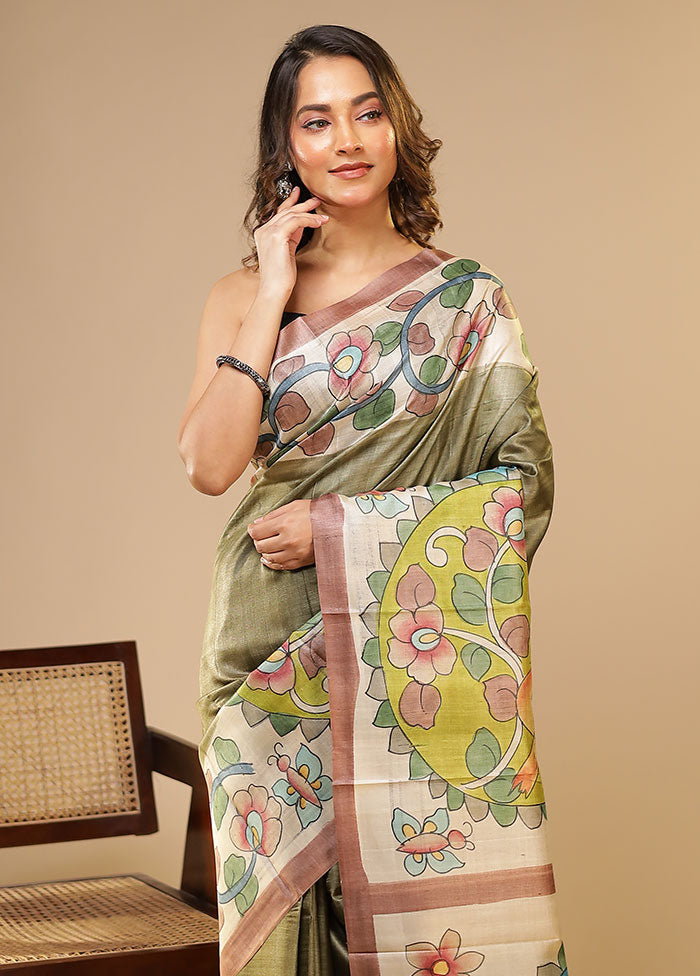 Multicolor Printed Pure Silk Saree Without Blouse Piece