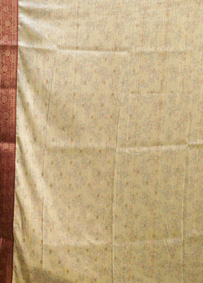 Green Tussar Silk Saree With Blouse Piece