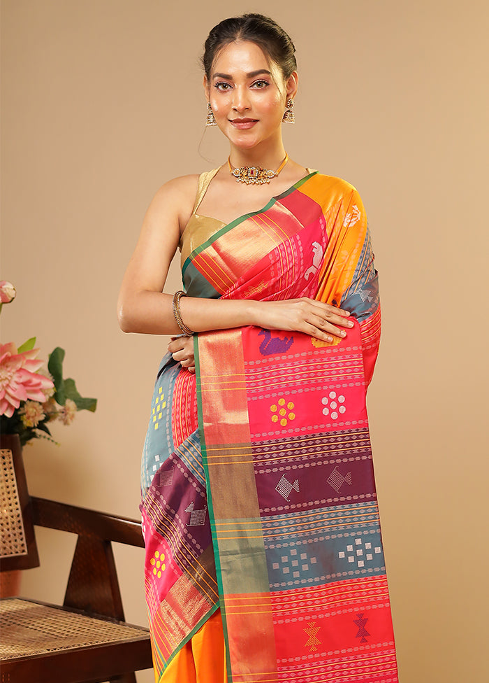 Multicolor Kalakethra Saree With Blouse Piece