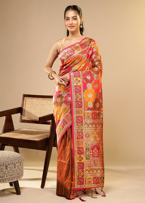 Multicolor Dupion Silk Saree With Blouse Piece