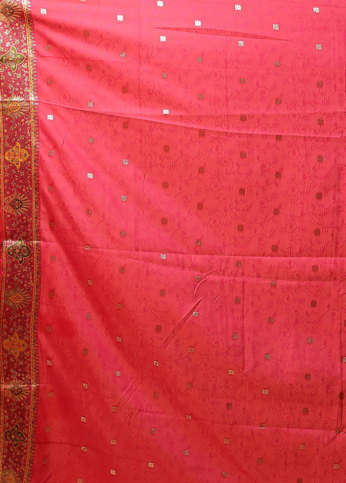 Multicolor Dupion Silk Saree With Blouse Piece