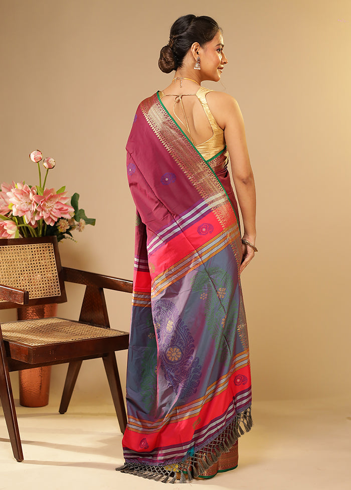 Multicolor Kalakethra Saree With Blouse Piece