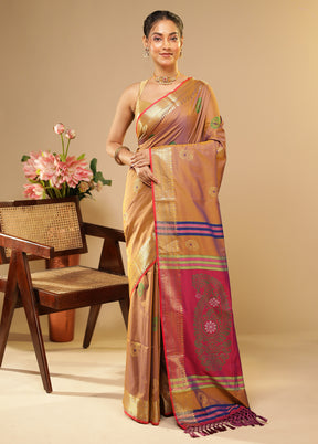 Multicolor Kalakethra Saree With Blouse Piece
