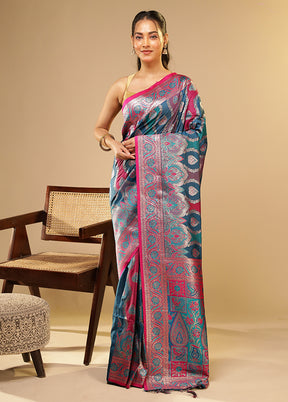Multicolor Dupion Silk Saree With Blouse Piece