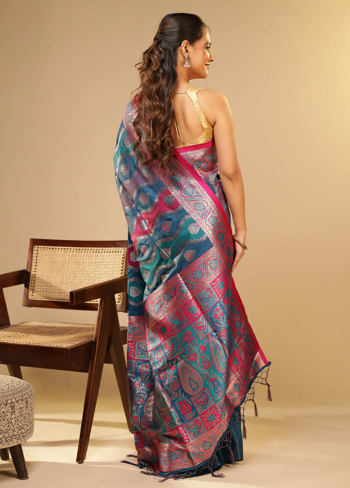 Multicolor Dupion Silk Saree With Blouse Piece
