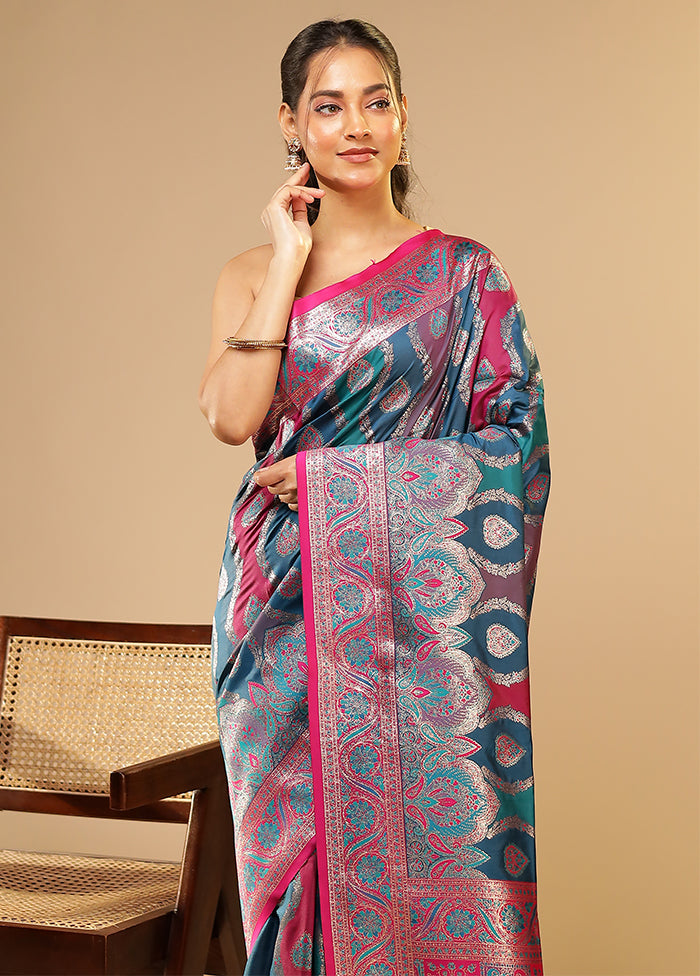 Multicolor Dupion Silk Saree With Blouse Piece
