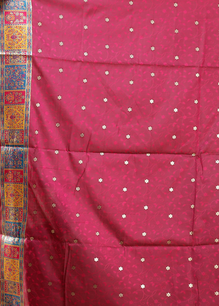 Multicolor Dupion Silk Saree With Blouse Piece