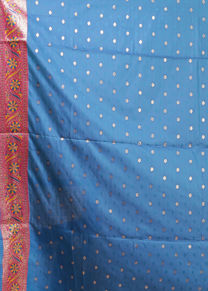 Multicolor Dupion Silk Saree With Blouse Piece