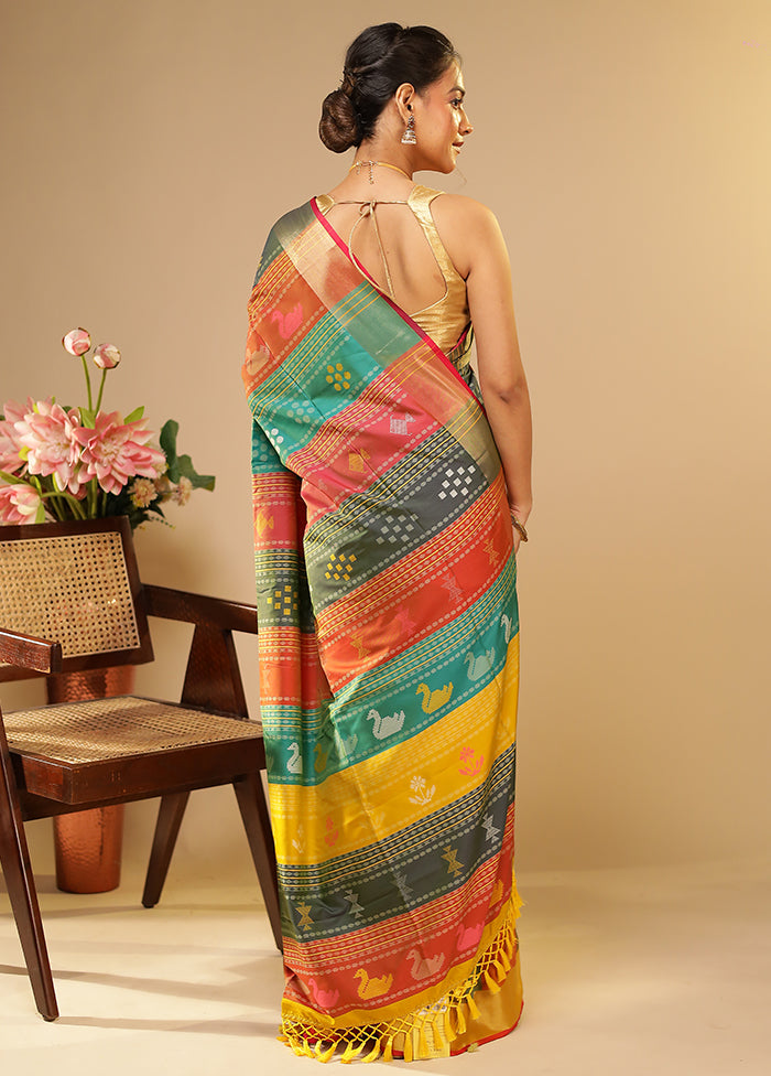 Multicolor Kalakethra Saree With Blouse Piece