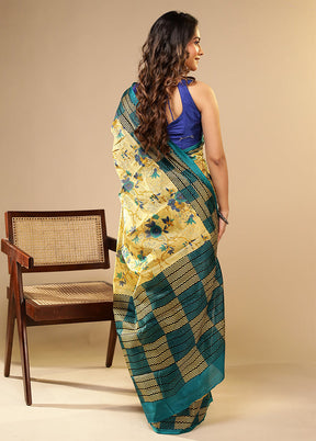 Copper Glow Duo – Yellow Printed Silk & Multicolor Georgette Sarees