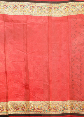 Pink Printed Pure Silk Saree Without Blouse Piece